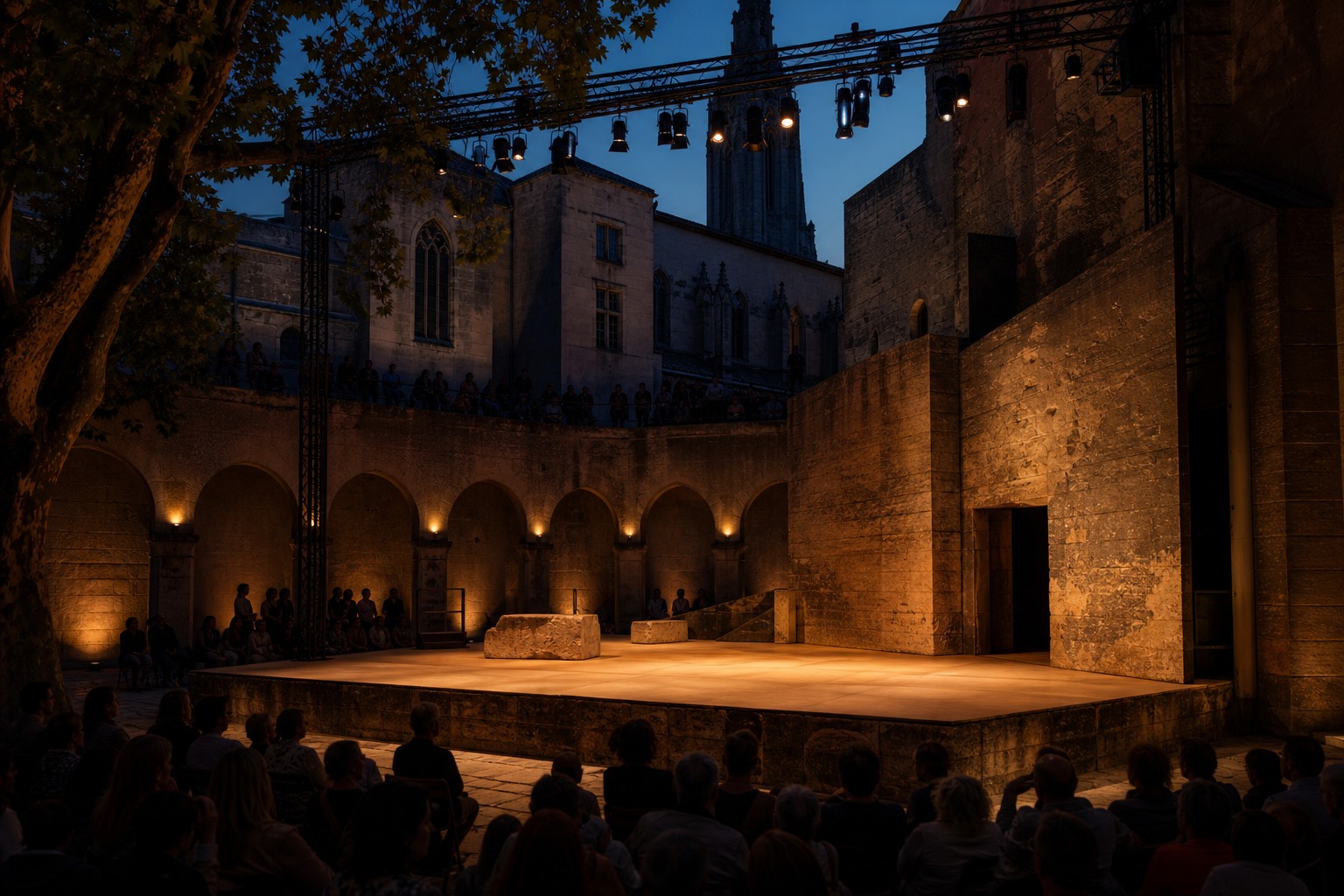 Festival Avignone in una scena teatrale all'aperto